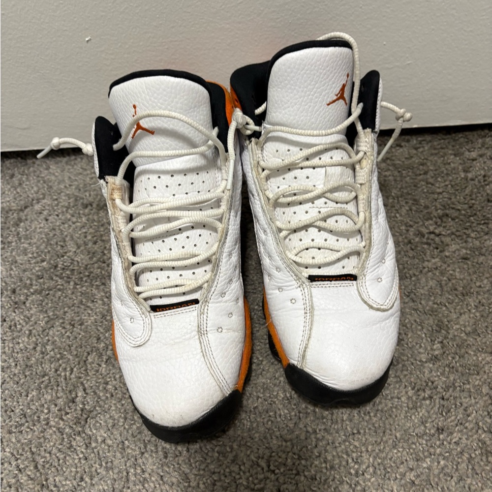 Nike Kids White Orange Black Air Jordan Sneakers